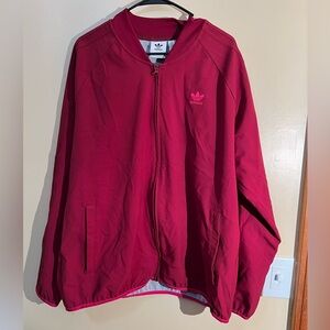 Women's Adidas Red Long Sleeve Performance Track Jacket Size 2XL